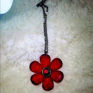 Red flower necklace